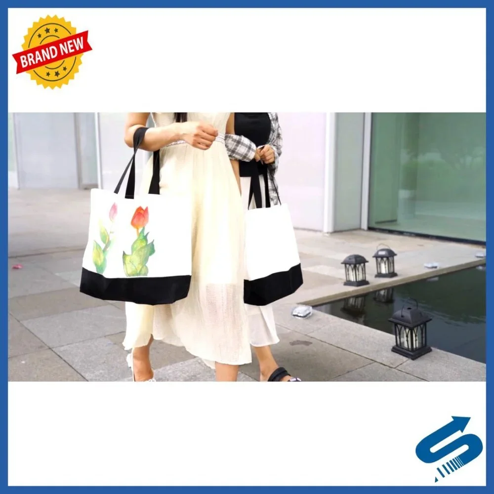 Canvas Tote Bags Bulk Set Reusable Grocery Shopping DIY Craft Travel Supplies